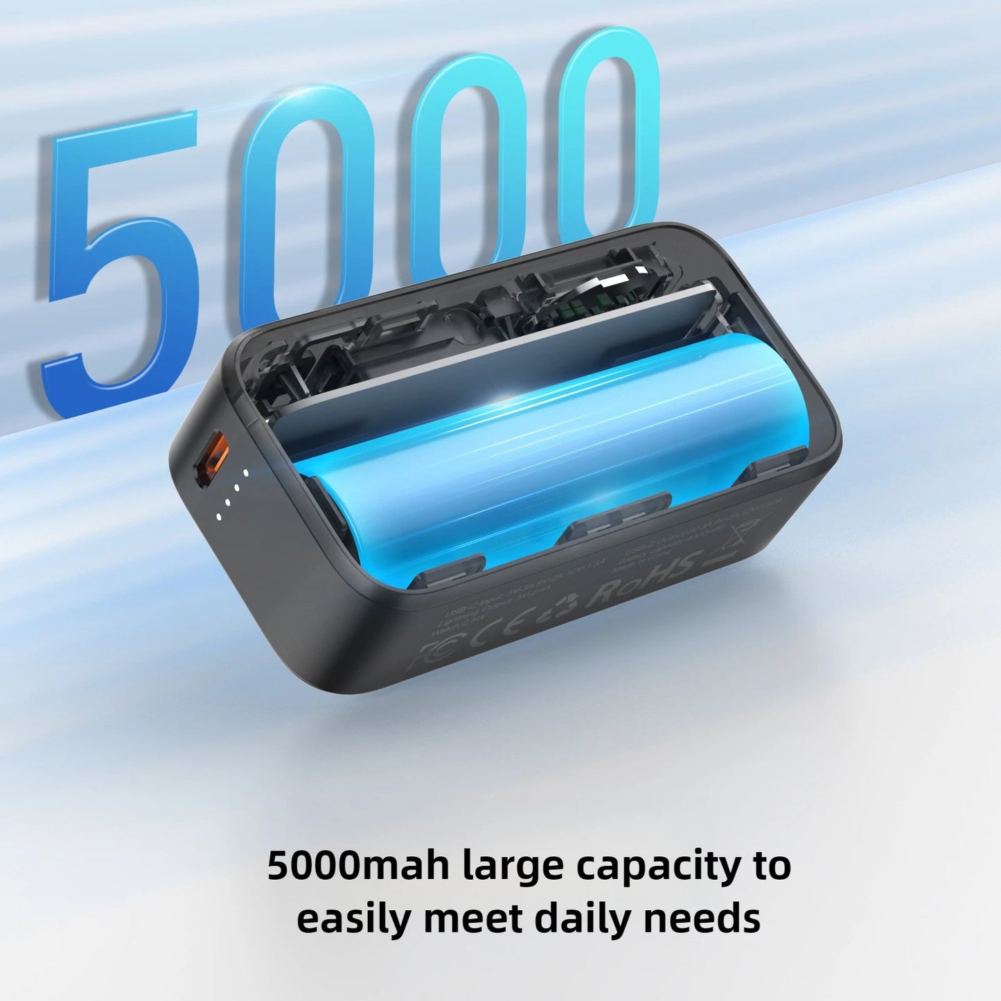3-in-1 Portable Power Bank with Built-In Cables