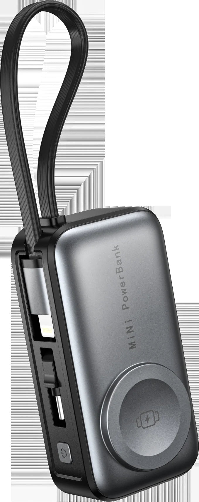 3-in-1 Portable Power Bank with Built-In Cables