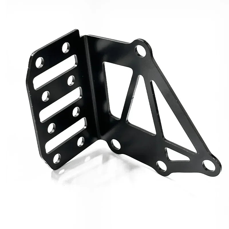 Black metal bracket on a white background