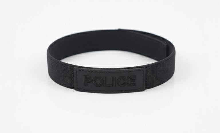 All-Black “POLICE” Elastic Band — Notebook Add-On