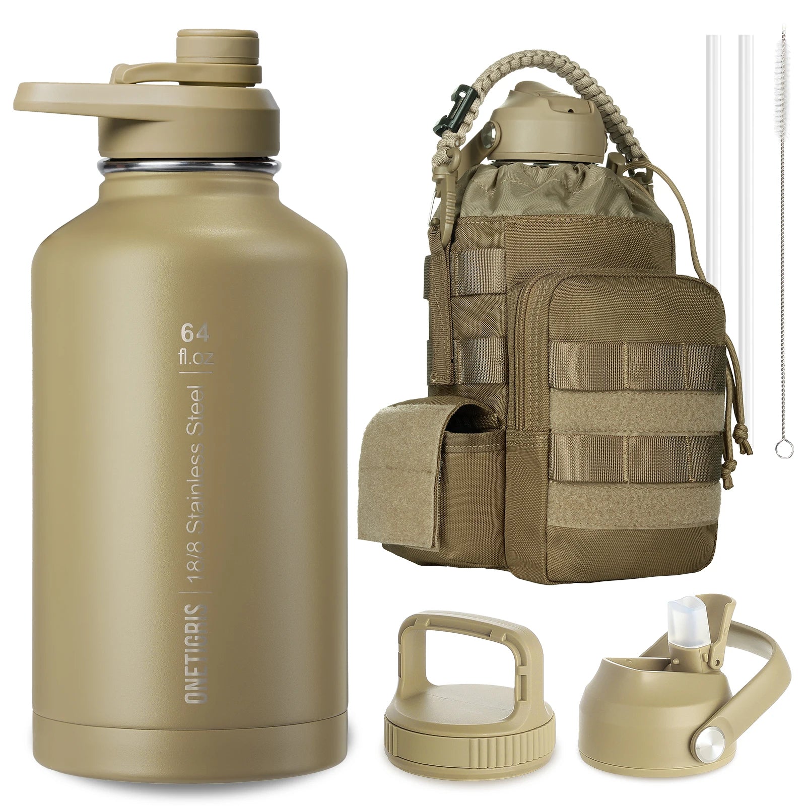 Tactical 64oz Vacuum Insulated Stainless Steel Water Bottle