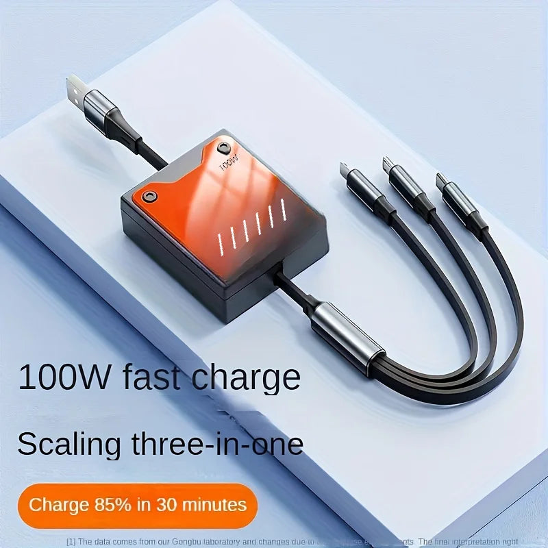 3 In 1 Retractable Fast Charging Cable