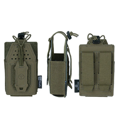 Three tactical pouches on a white background