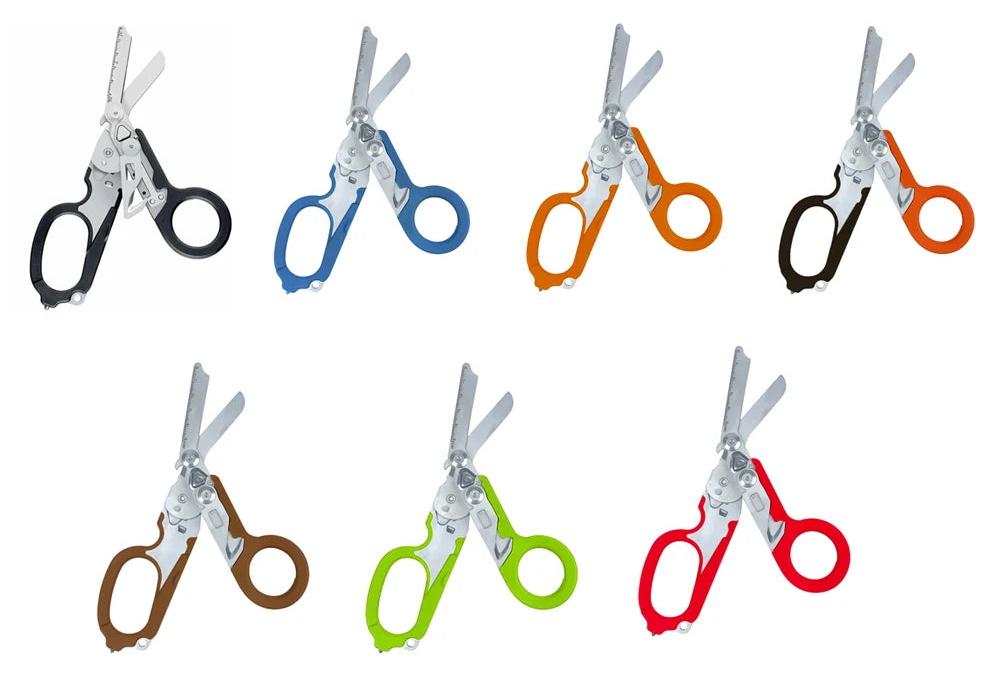 Set of colorful scissors with text 'Choose from a wide range of colors' on a white background