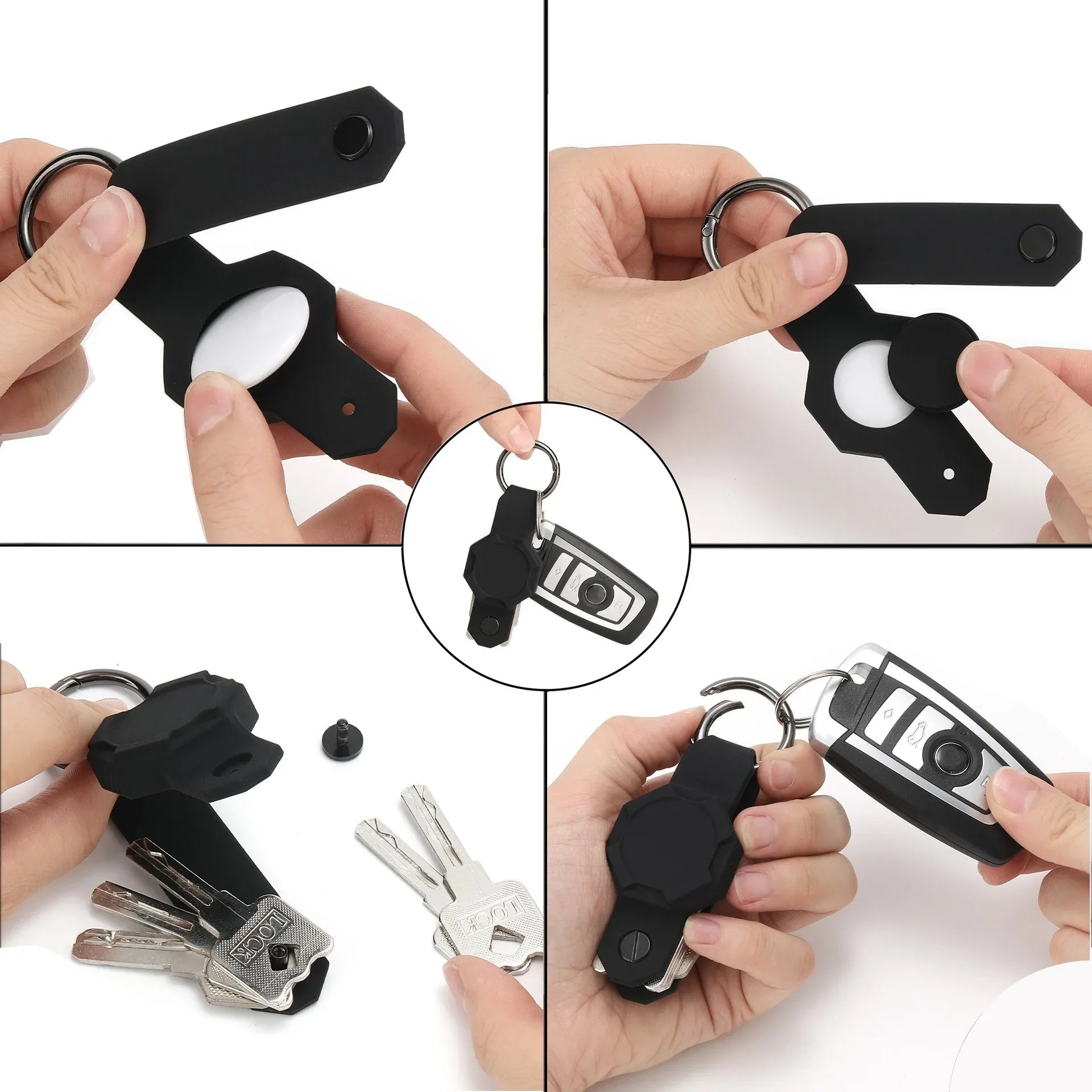 Silicone Keychain with Apple Airtags Slot