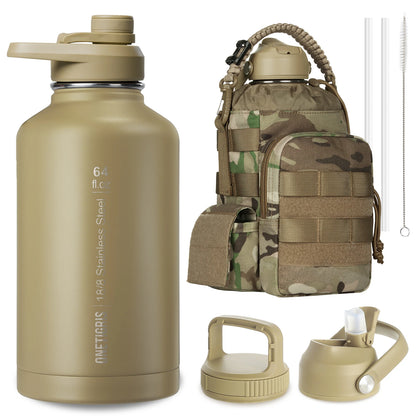 Tactical 64oz Vacuum Insulated Stainless Steel Water Bottle