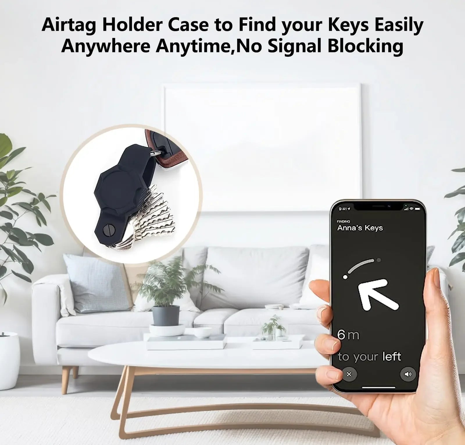 Silicone Keychain with Apple Airtags Slot
