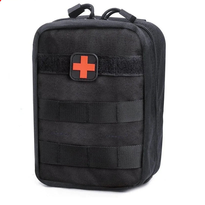 Black tactical with a red cross on a white background