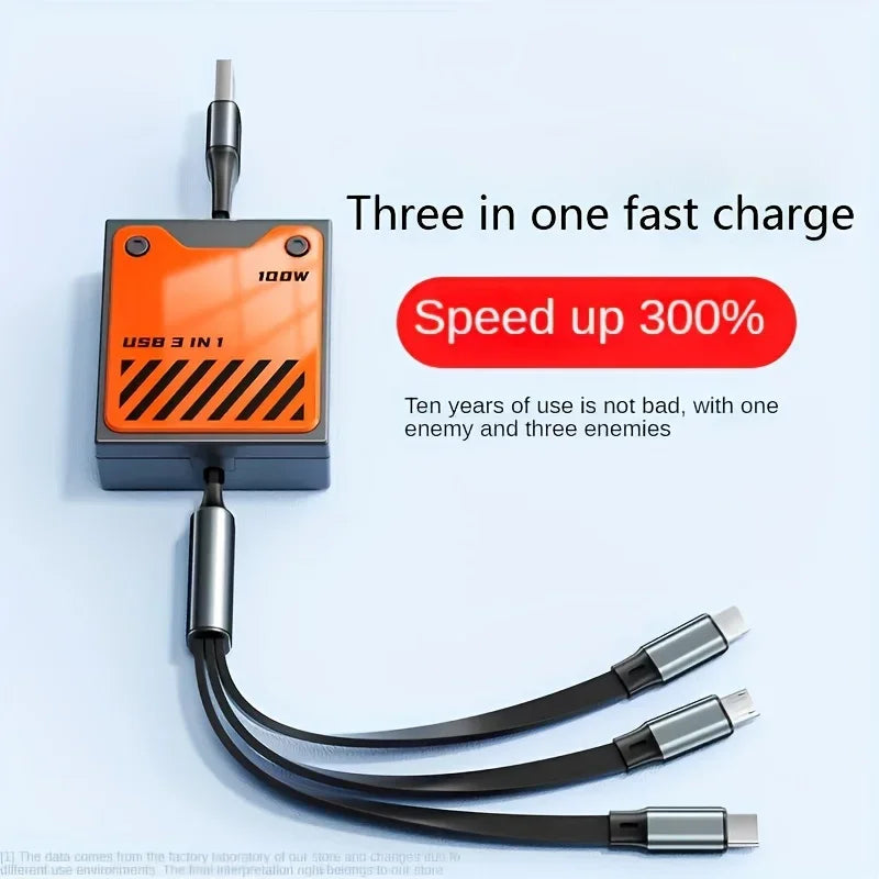 3 In 1 Retractable Fast Charging Cable