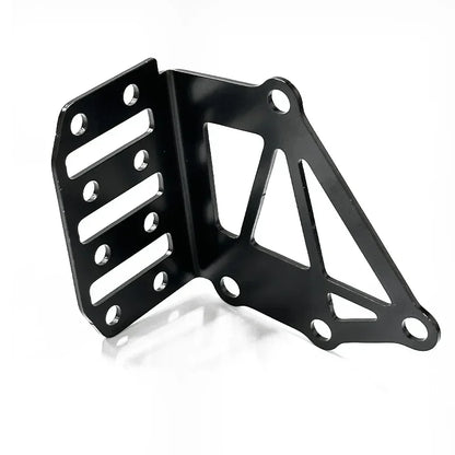 Black metal bracket on a white background