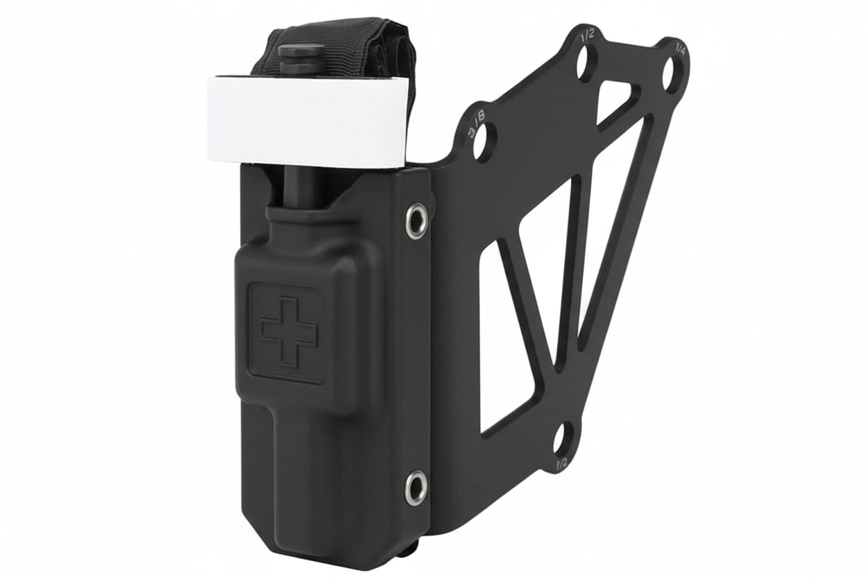 Camouflage phone case with black stand on a white background