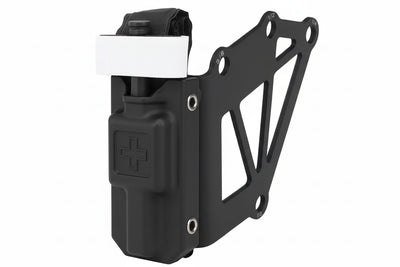 Camouflage phone case with black stand on a white background