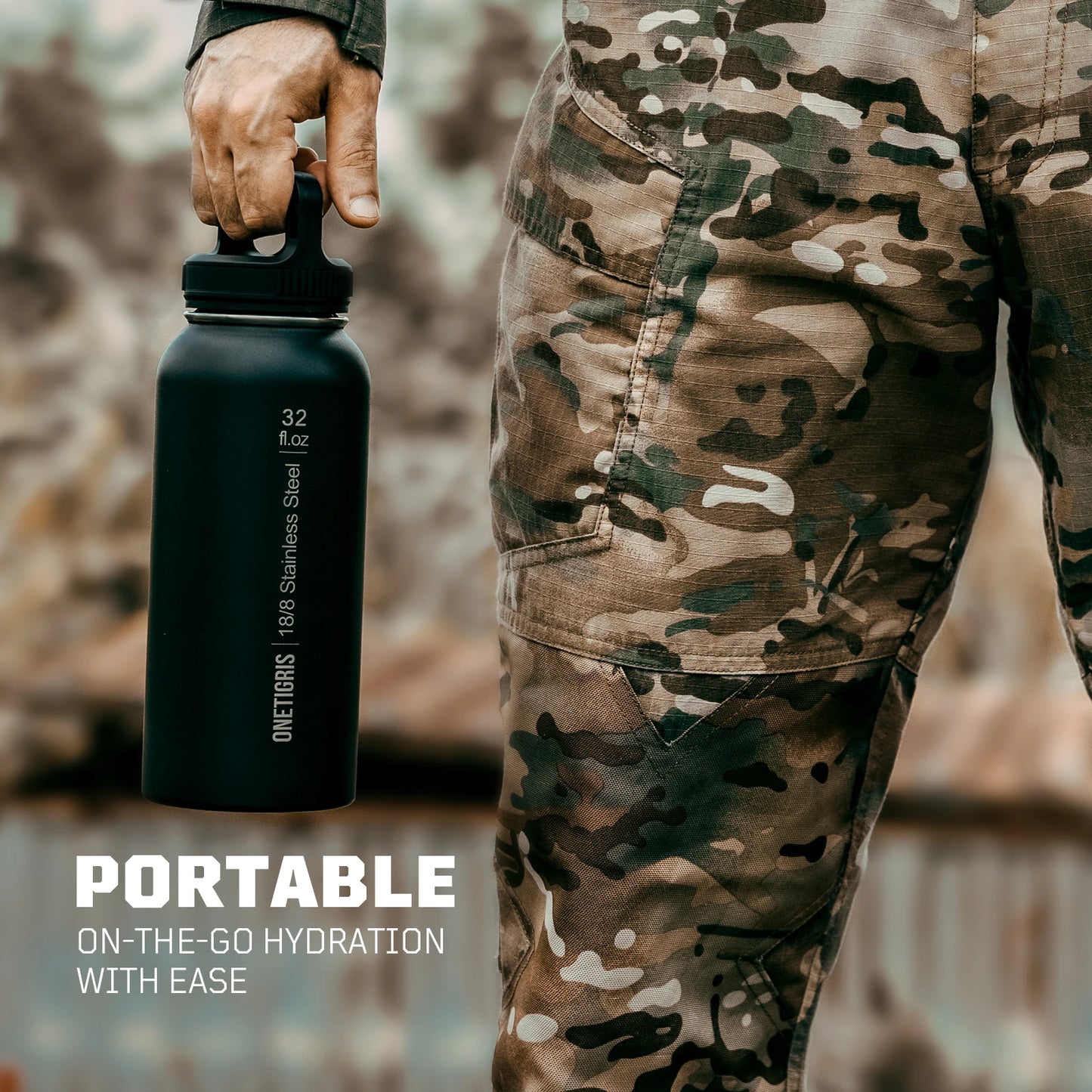 Tactical 32oz Vacuum Insulated Stainless Steel Water Bottle