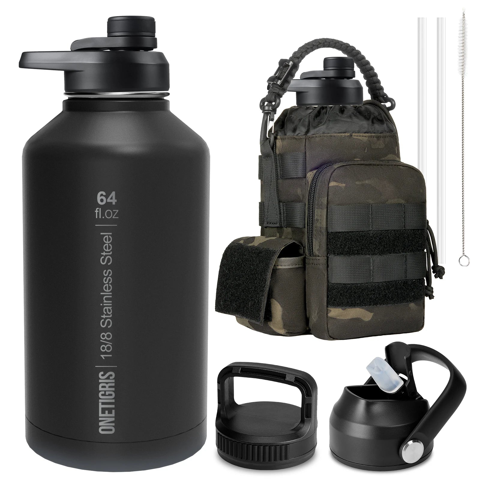 Tactical 64oz Vacuum Insulated Stainless Steel Water Bottle