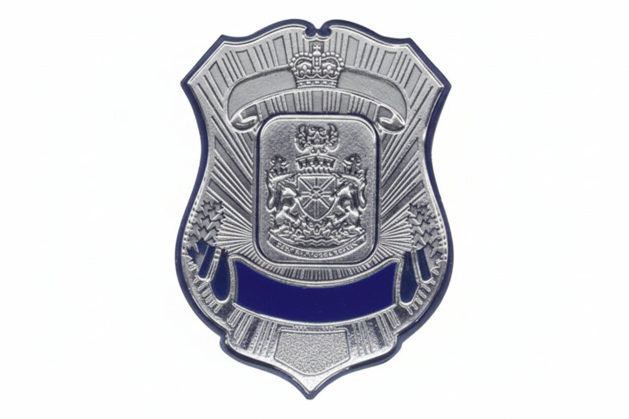 Police badge on a white background